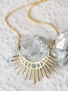 “Bohemian Beginning” Indie Moon Phase/Sun Necklace